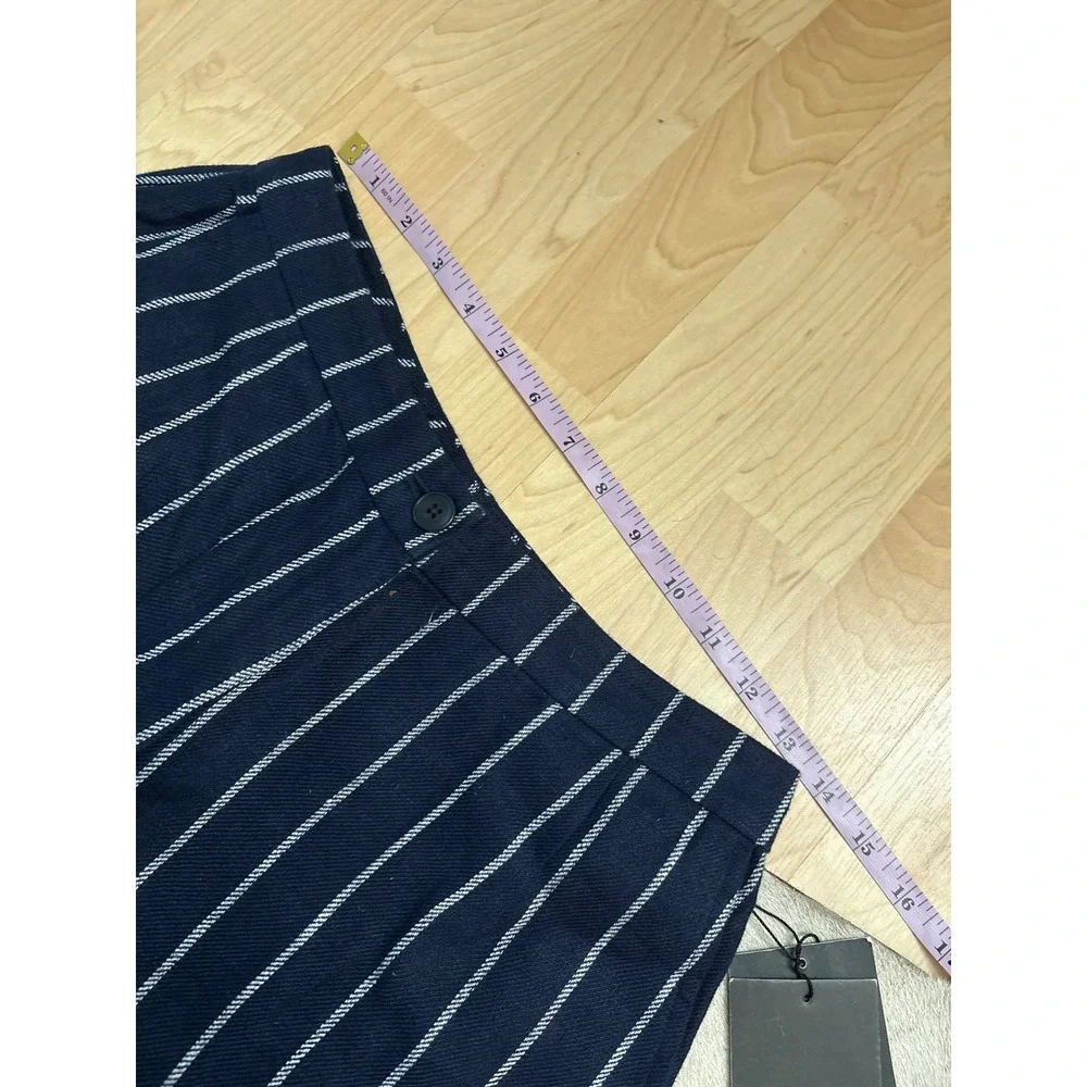 REFORMATION NEW Navy Linen Striped Trouser Pants‎ Size 6